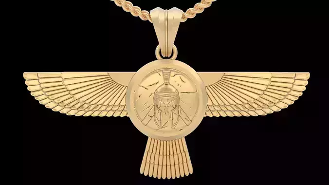 Spartacus wings pendant gold printable jewelry 3D model