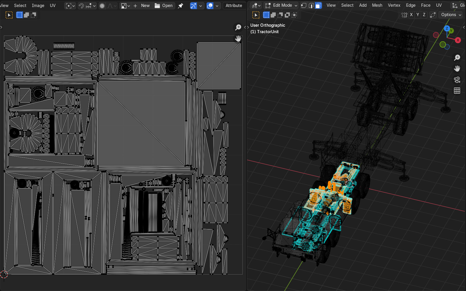 Surface to air Missile Launcher with Tractor Truck Low-poly 3D model_19