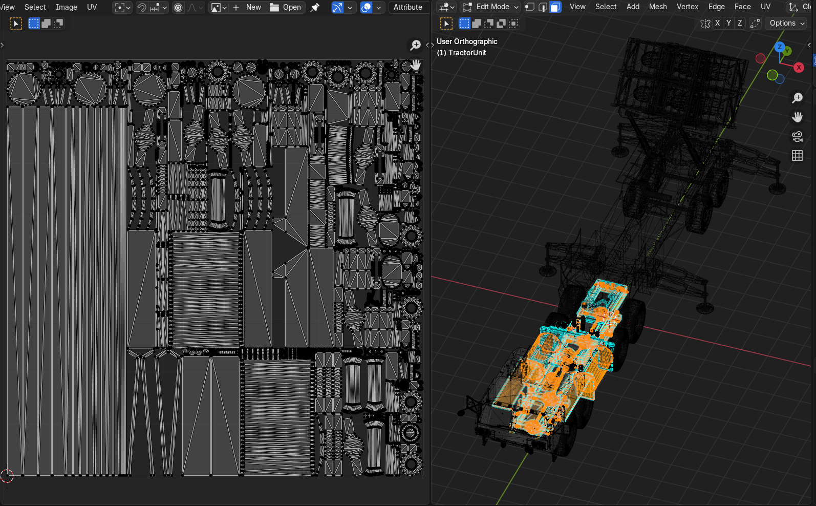 Surface to air Missile Launcher with Tractor Truck Low-poly 3D model_20