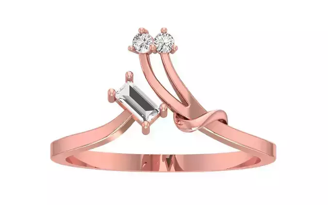 Solitaire Women Bypass Band Ring