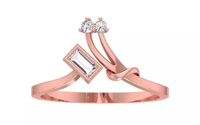 Solitaire Women Bypass Band Ring