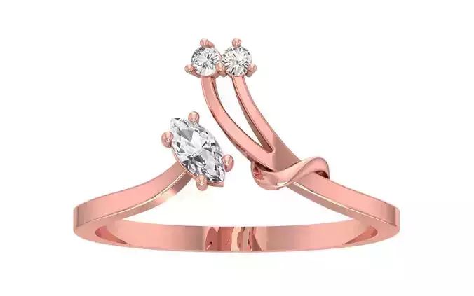 Solitaire Women Bypass Band Ring