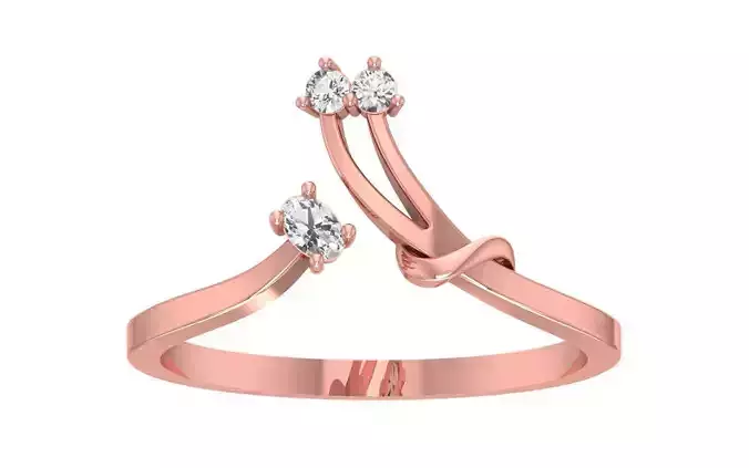 Solitaire Women Bypass Band Ring
