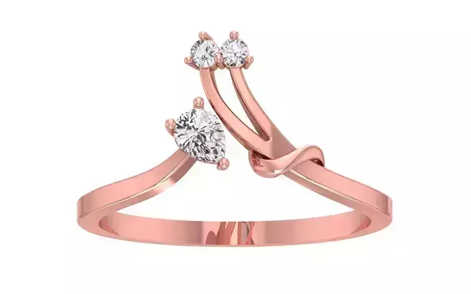 Solitaire Women Bypass Band Ring