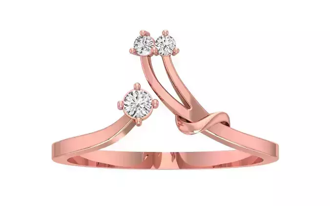 Solitaire Women Bypass Band Ring