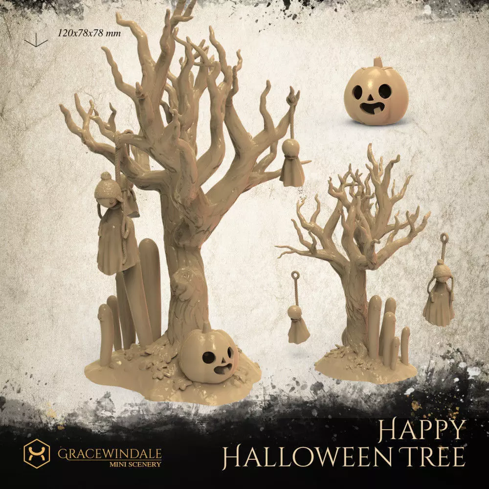Happy Halloween Tree 3D print model_0