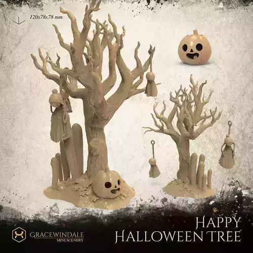 Happy Halloween Tree 3D print model