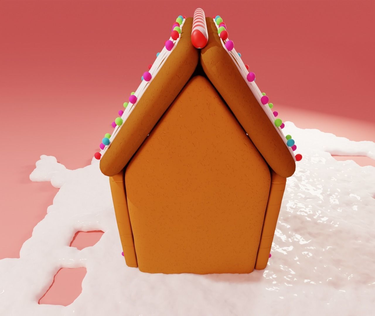 Gingerbread House Cute Cookies 3d model 3D model_3