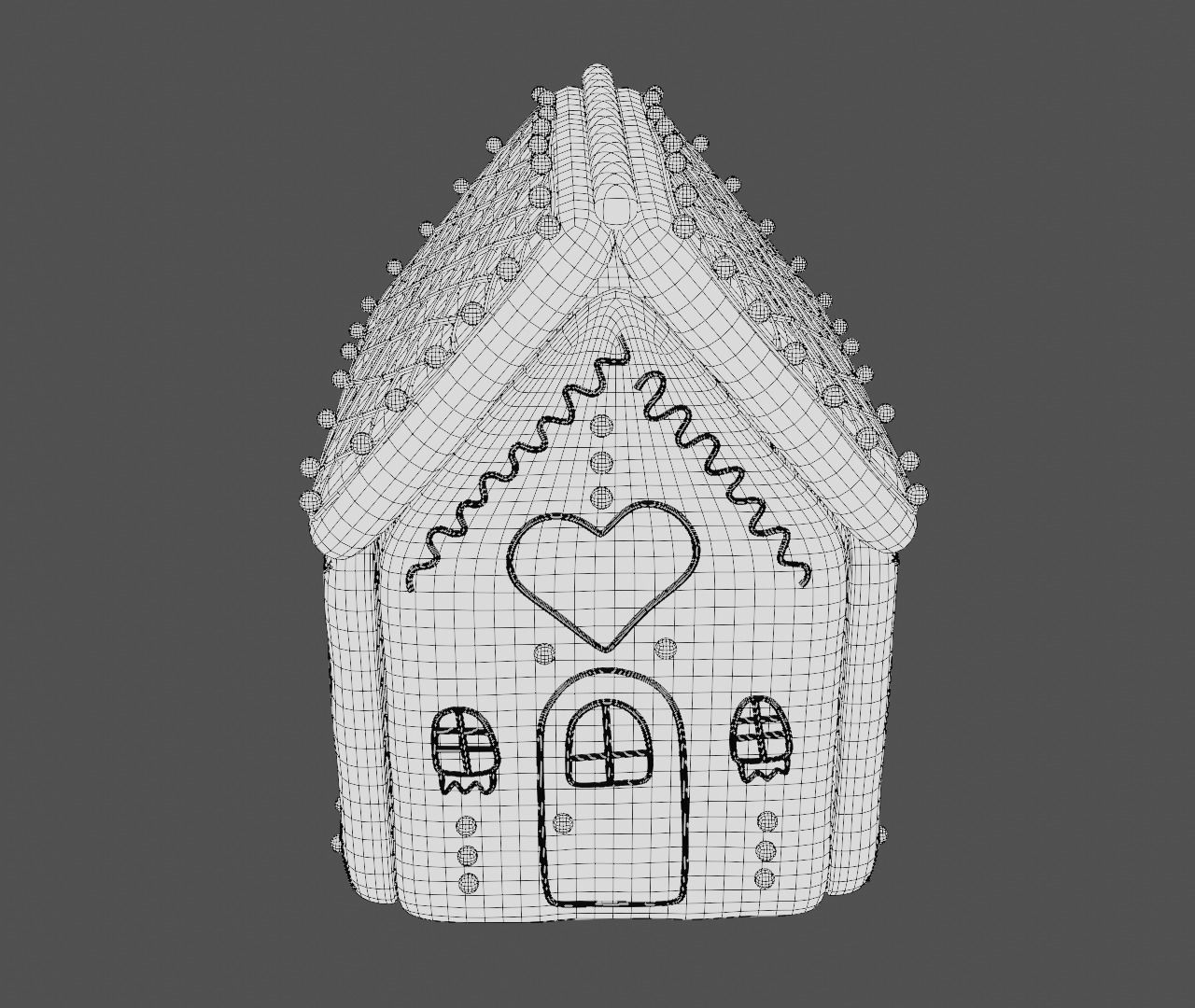 Gingerbread House Cute Cookies 3d model 3D model_7