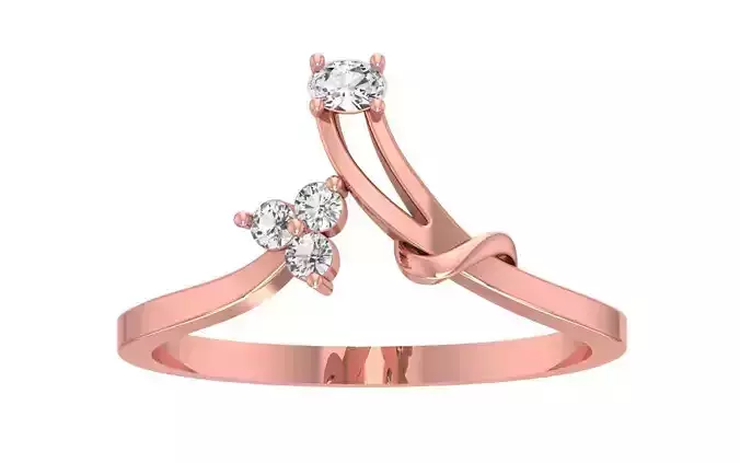 Solitaire Women Bypass Band Ring