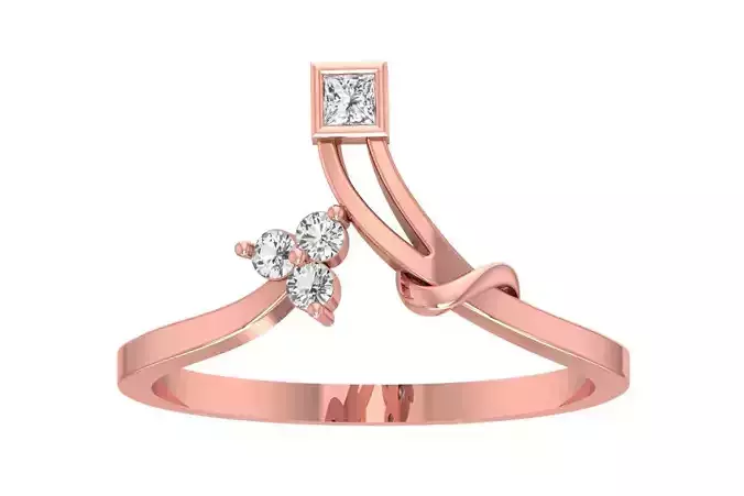 Solitaire Women Bypass Band Ring