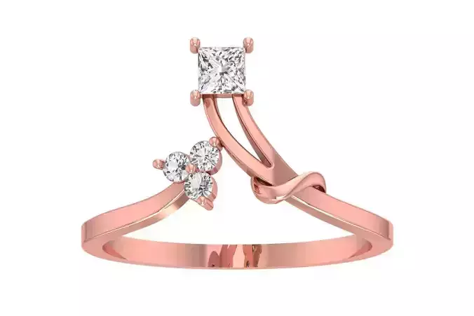 Solitaire Women Bypass Band Ring