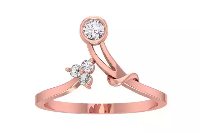 Solitaire Women Bypass Band Ring