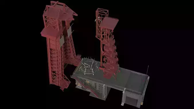 High quality 3D model Atlas Launch Complex 14 3D model