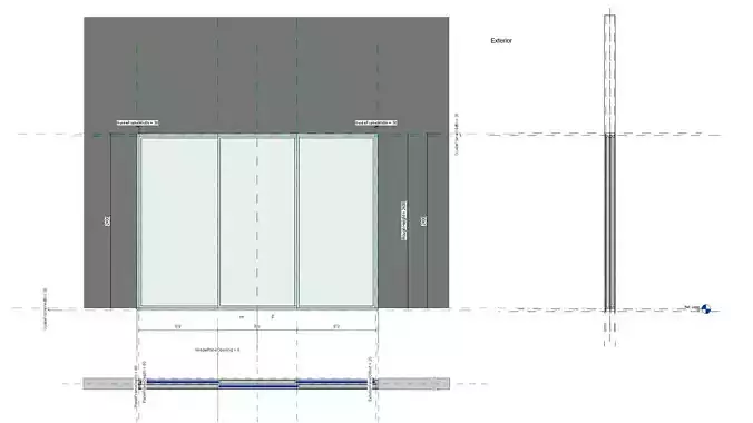 3 Panel Middle Sliding Balcony Door