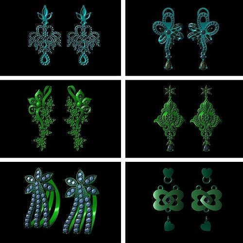 Women Ladies Bridal Long Earring 3dm STL Diamond Earring 3D print model