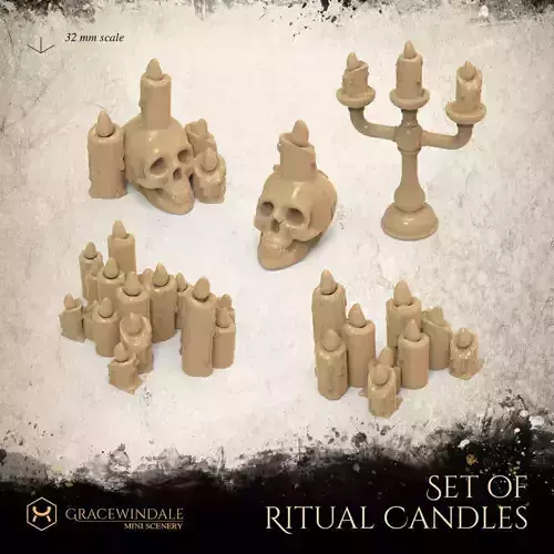 Set of Ritual Candles 3D print model