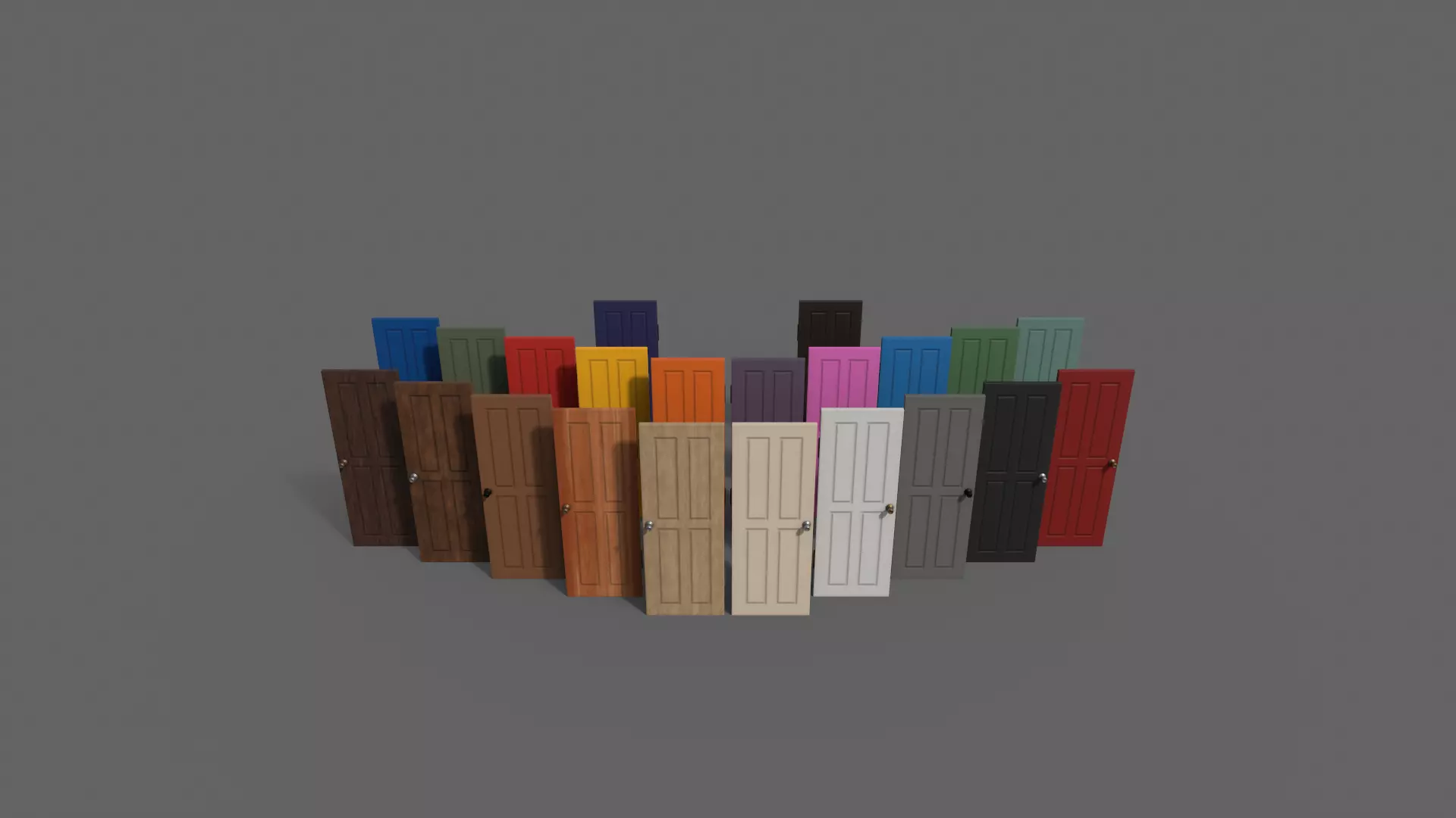 PBR Wood Door A5 Low-poly 3D model