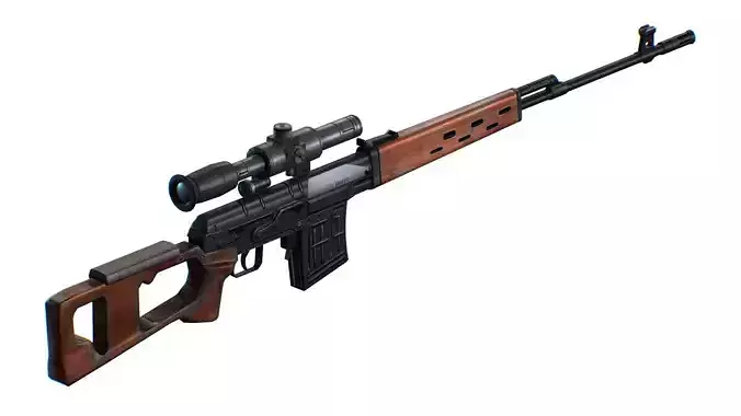USSR Dragunov Sniper Rifle - SVD Low-poly 3D model