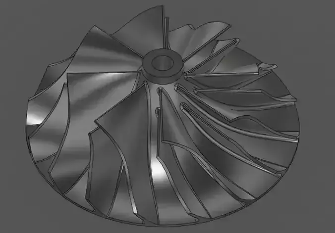 Turbocharger Impeller 100mm 3D Print  3D print model