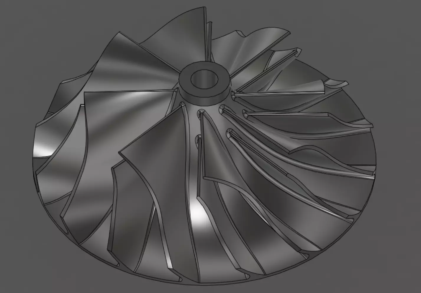 Turbocharger Impeller 100mm 3D Print  3D print model_0