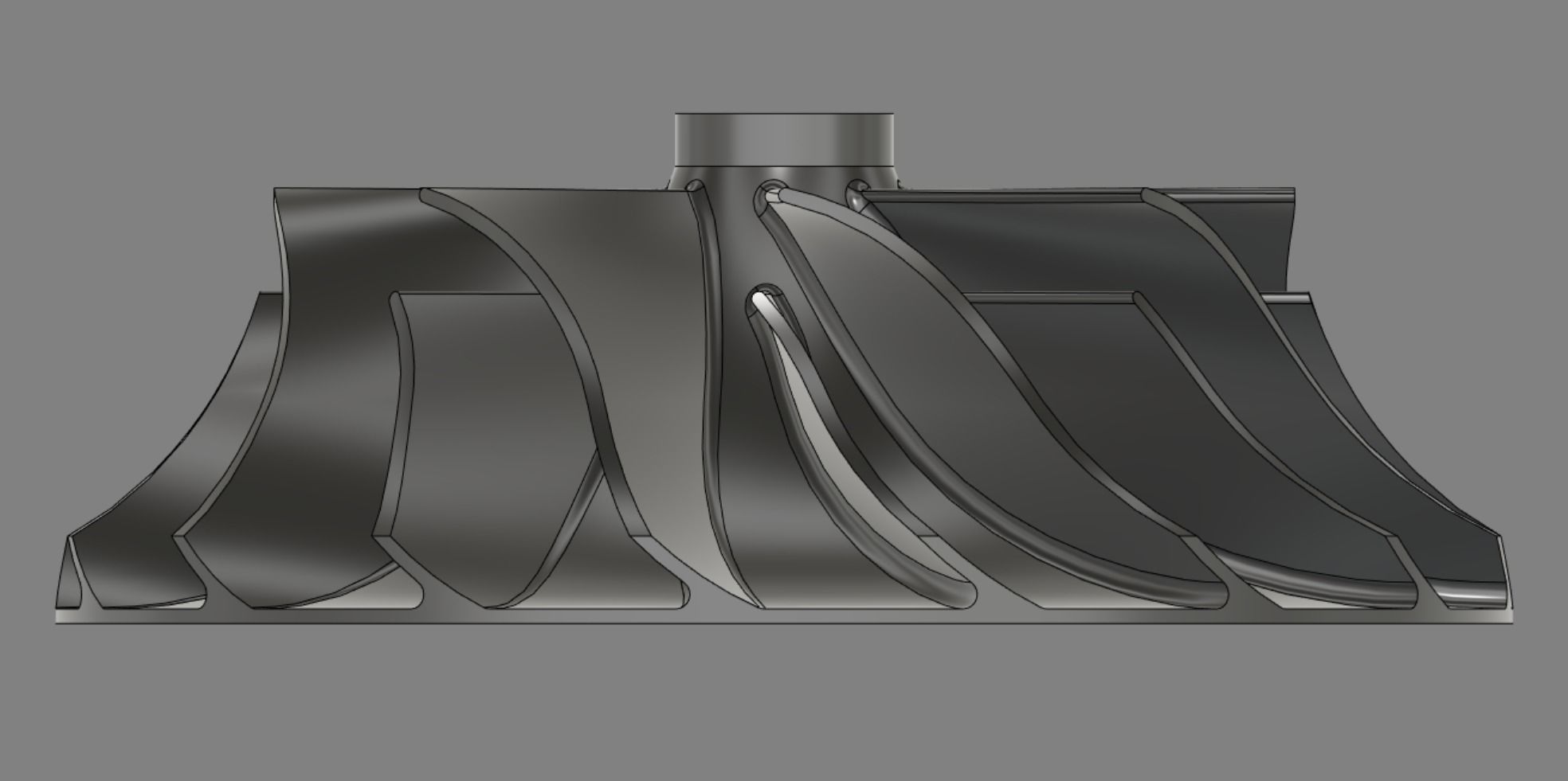 Turbocharger Impeller 100mm 3D Print  3D print model_2