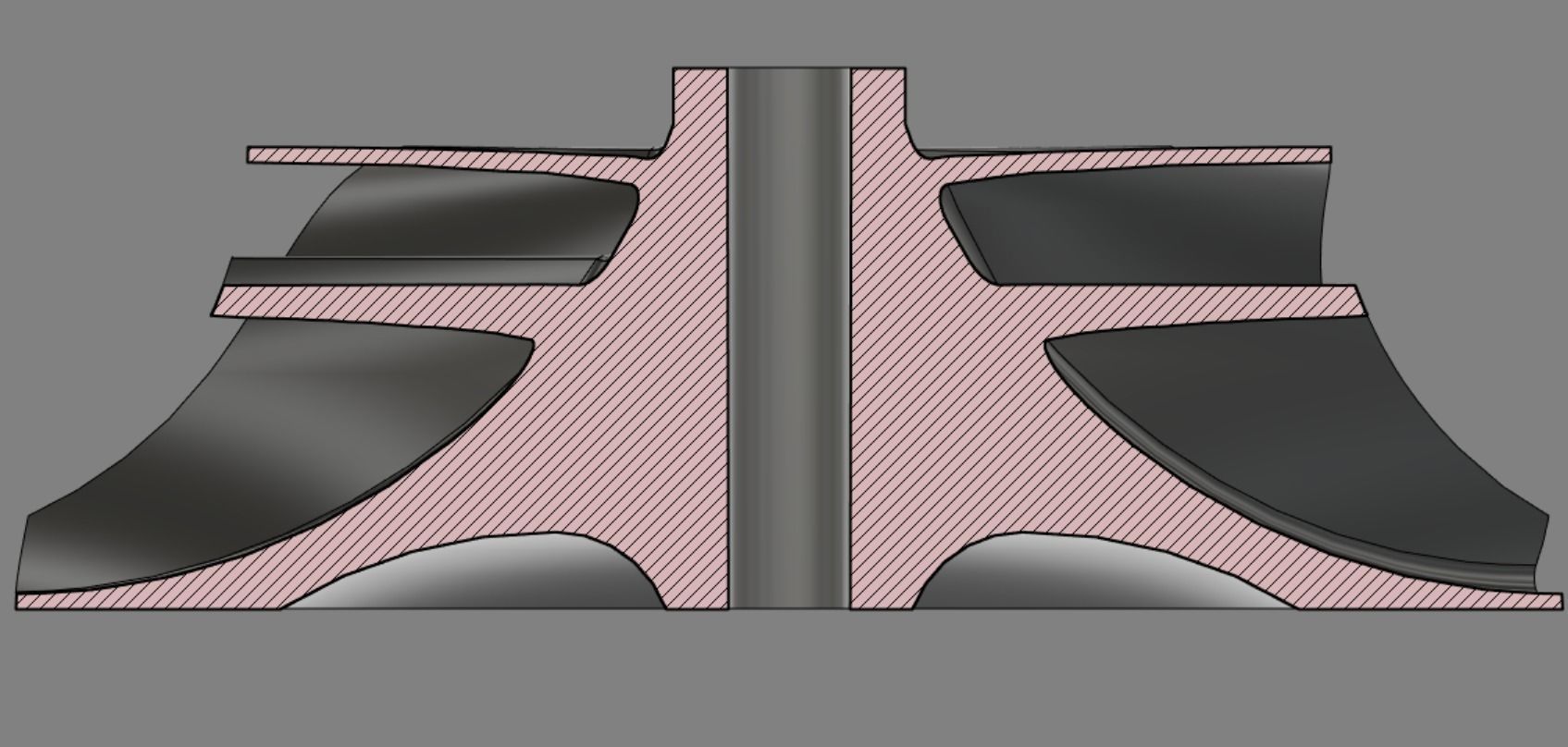 Turbocharger Impeller 100mm 3D Print  3D print model_3