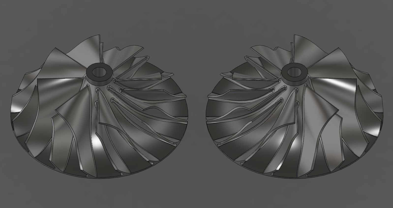 Turbocharger Impeller 100mm 3D Print  3D print model_10