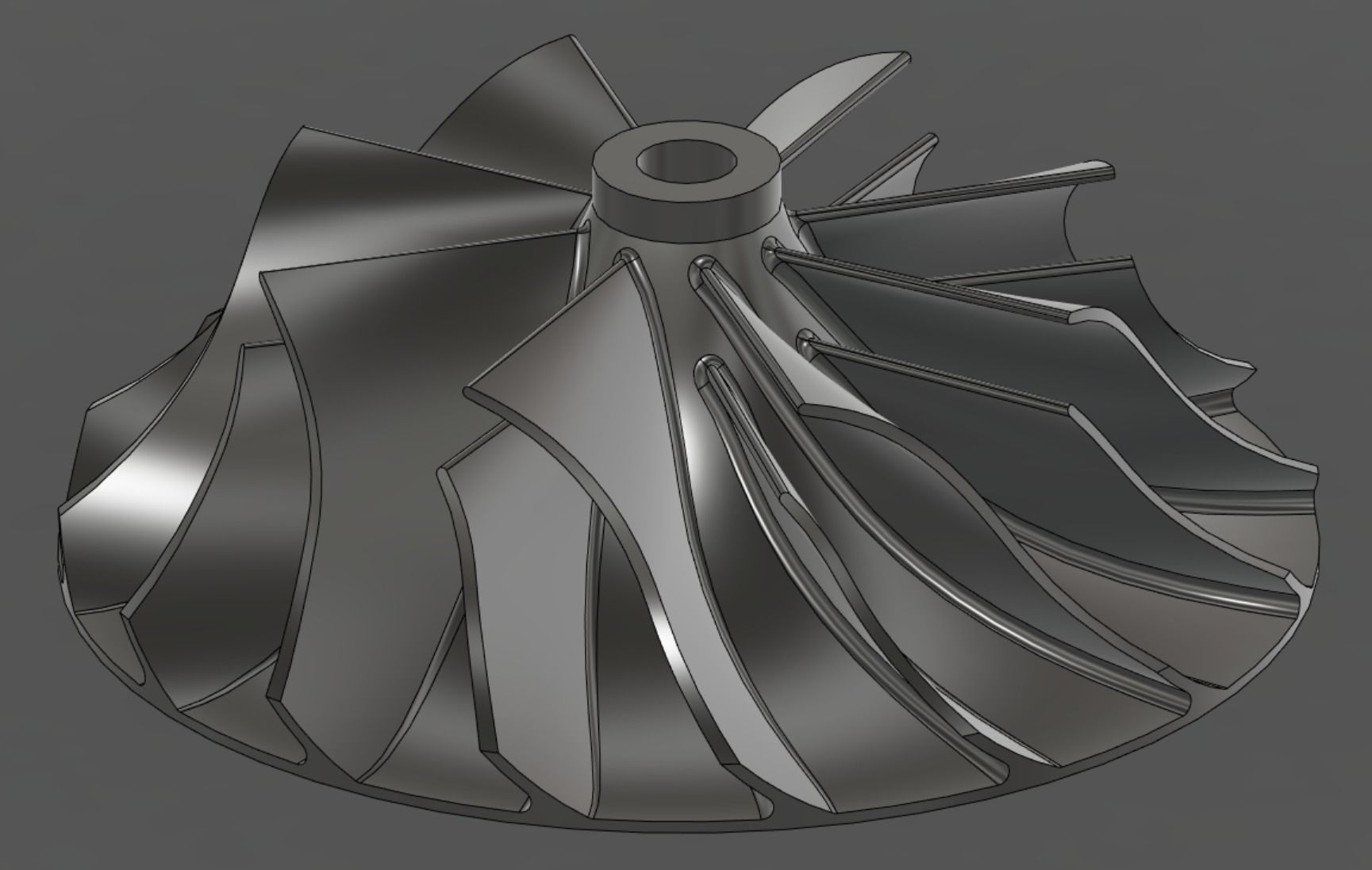 Turbocharger Impeller 100mm 3D Print  3D print model_1