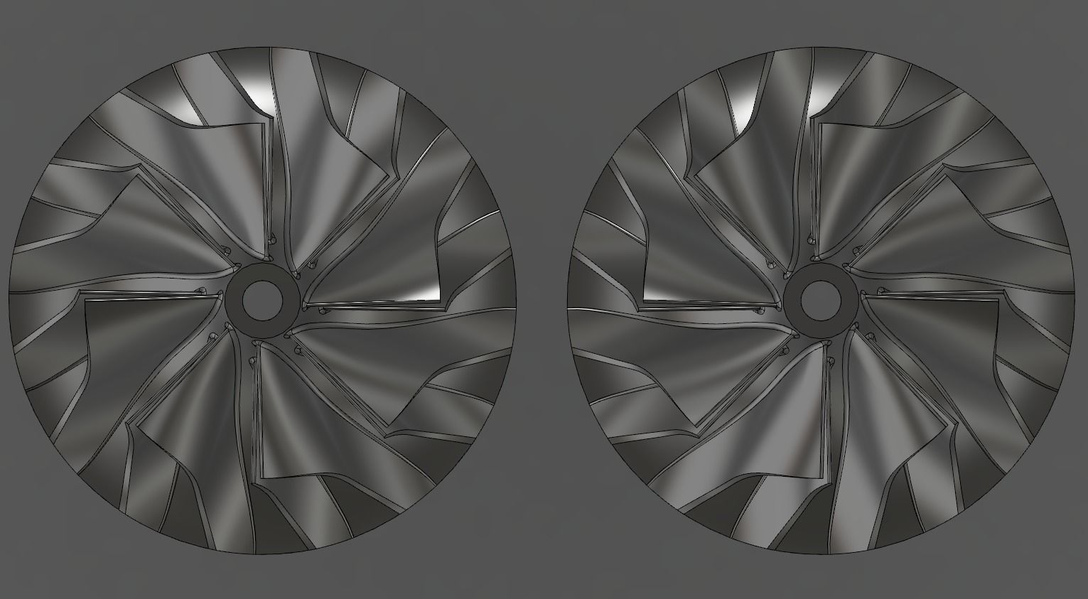 Turbocharger Impeller 100mm 3D Print  3D print model_8