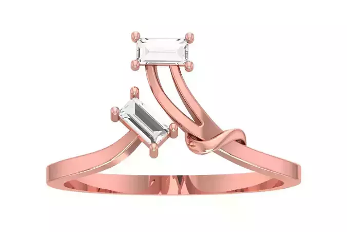 Solitaire Women Bypass Band Ring