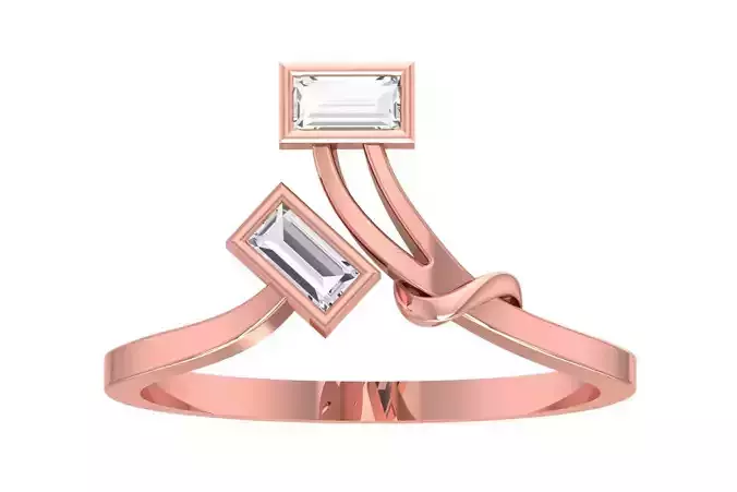 Solitaire Women Bypass Band Ring