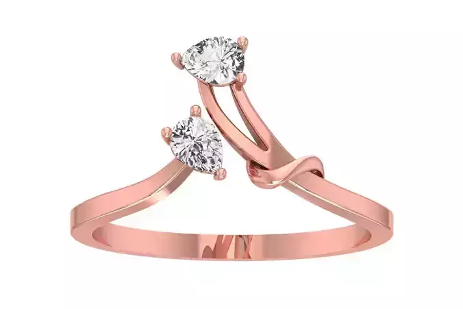 Solitaire Women Bypass Band Ring