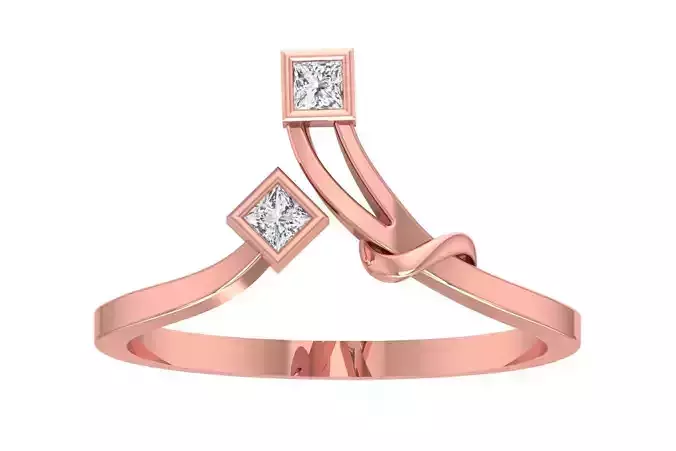 Solitaire Women Bypass Band Ring