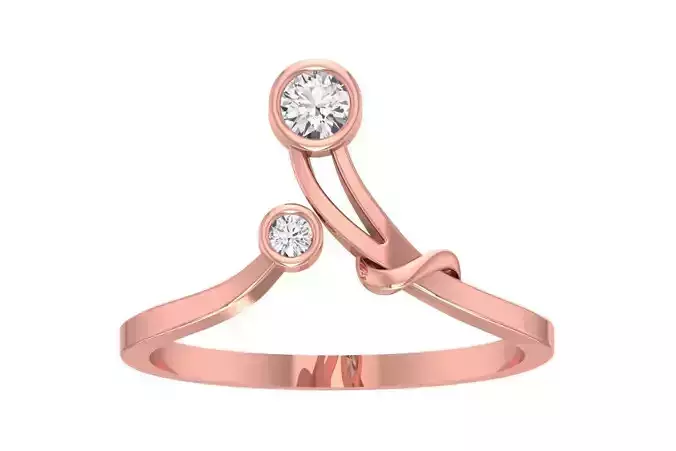 Solitaire Women Bypass Band Ring