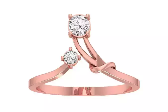 Solitaire Women Bypass Band Ring