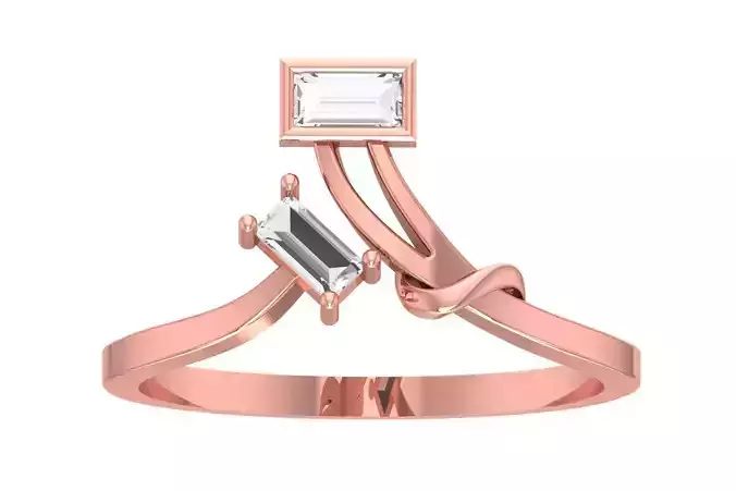 Solitaire Women Bypass Band Ring