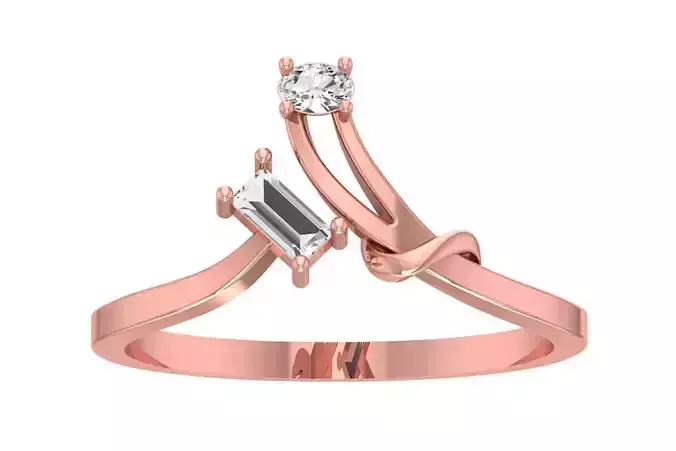 Solitaire Women Bypass Band Ring