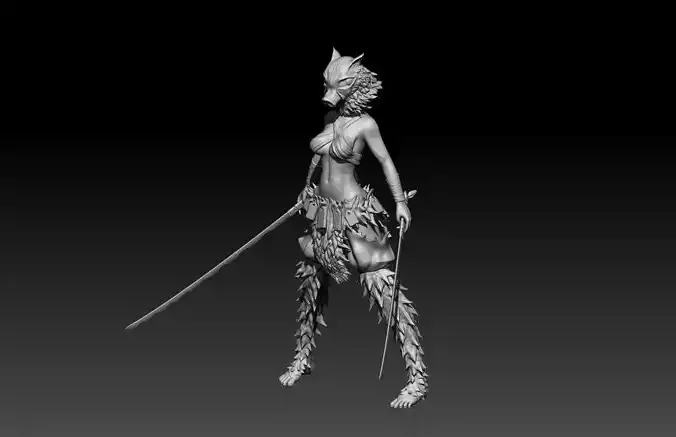 Demon Slayer Inosuke 3D modeling print files 3D print model