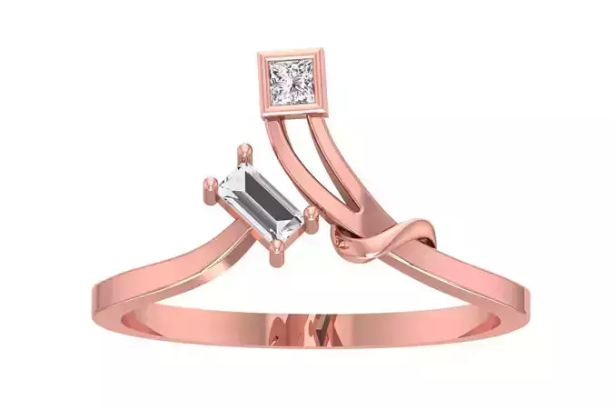 Solitaire Women Bypass Band Ring