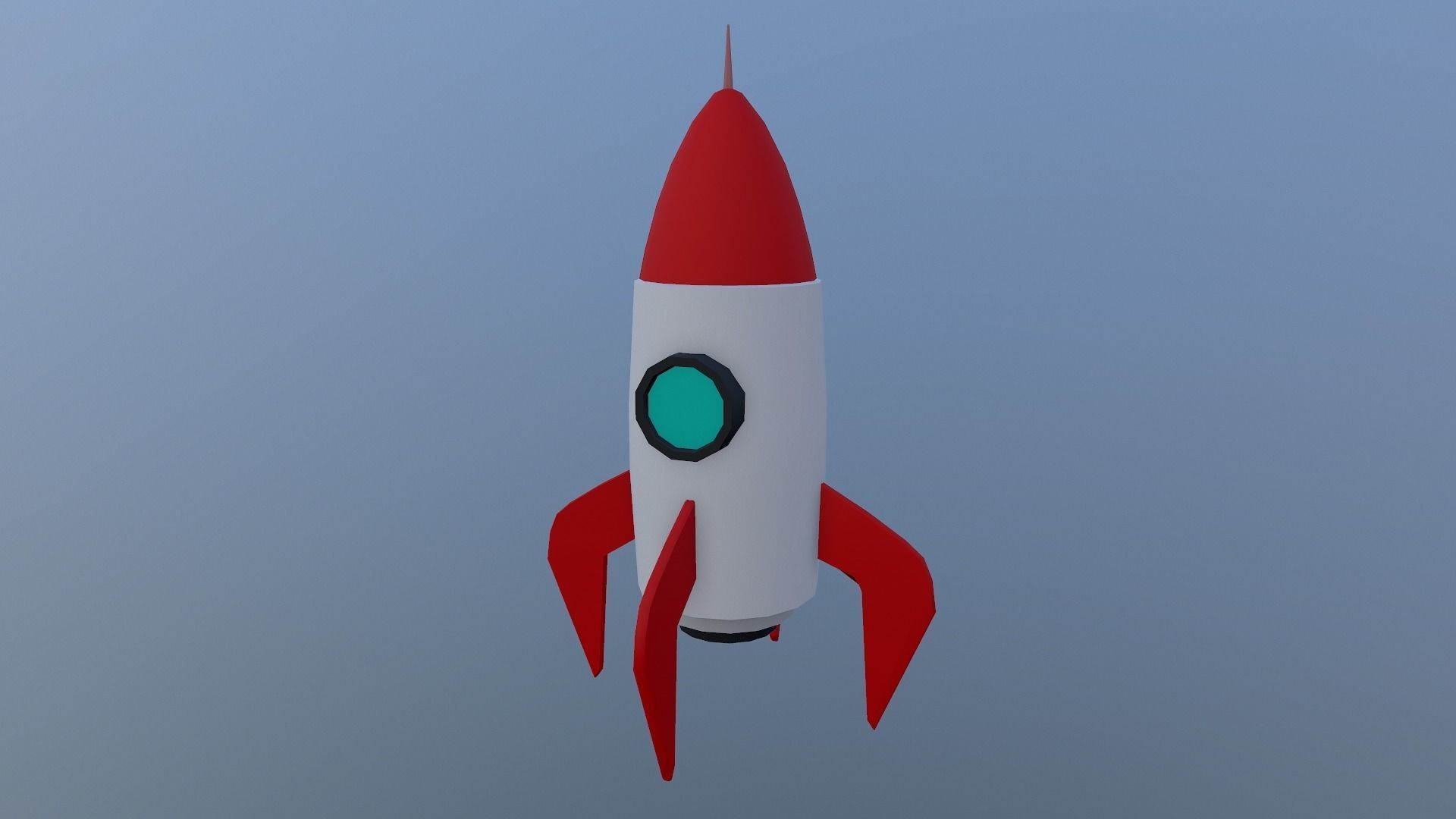 Cartoon Rocket  Low-poly 3D model_21
