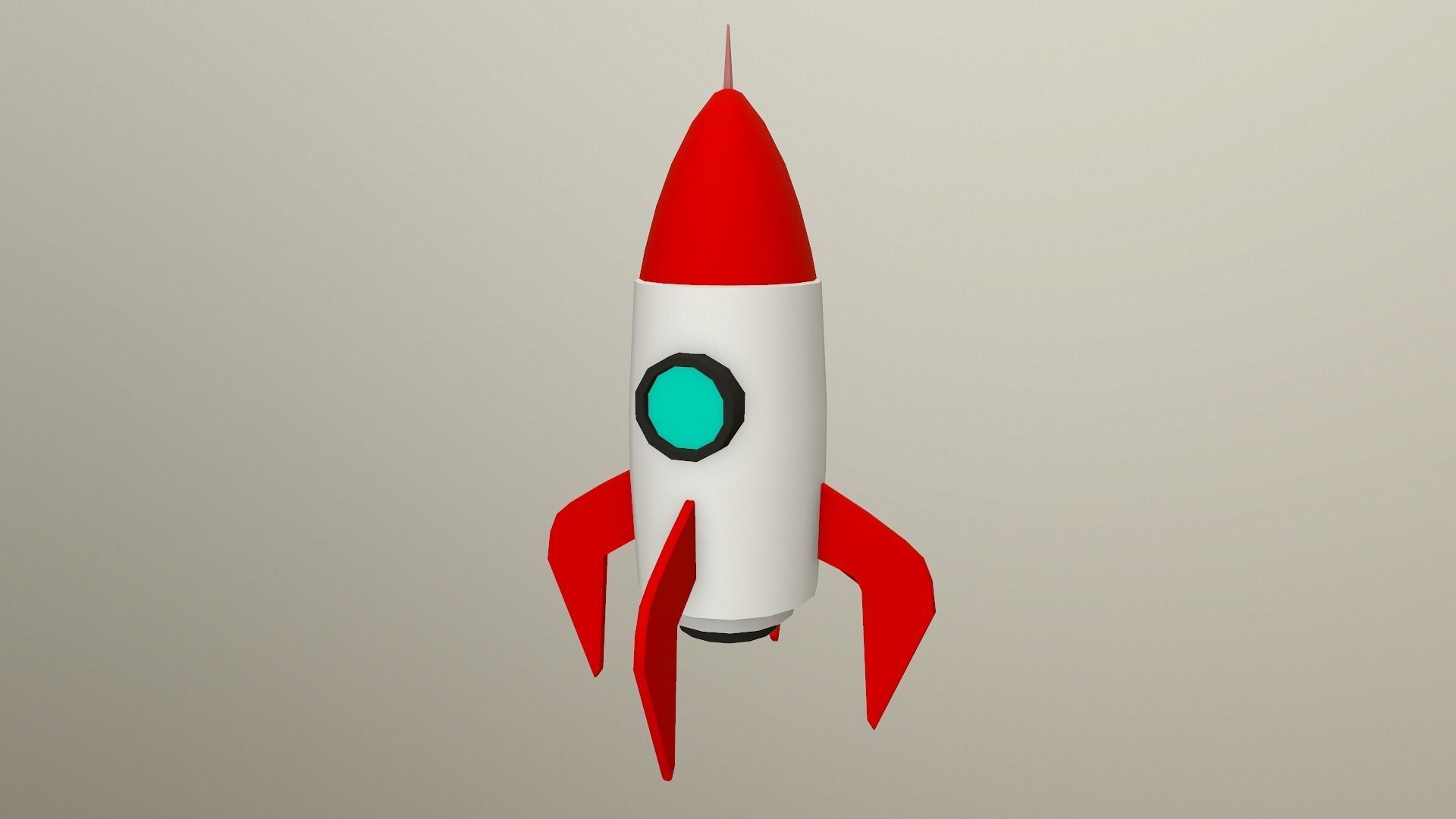 Cartoon Rocket  Low-poly 3D model_28