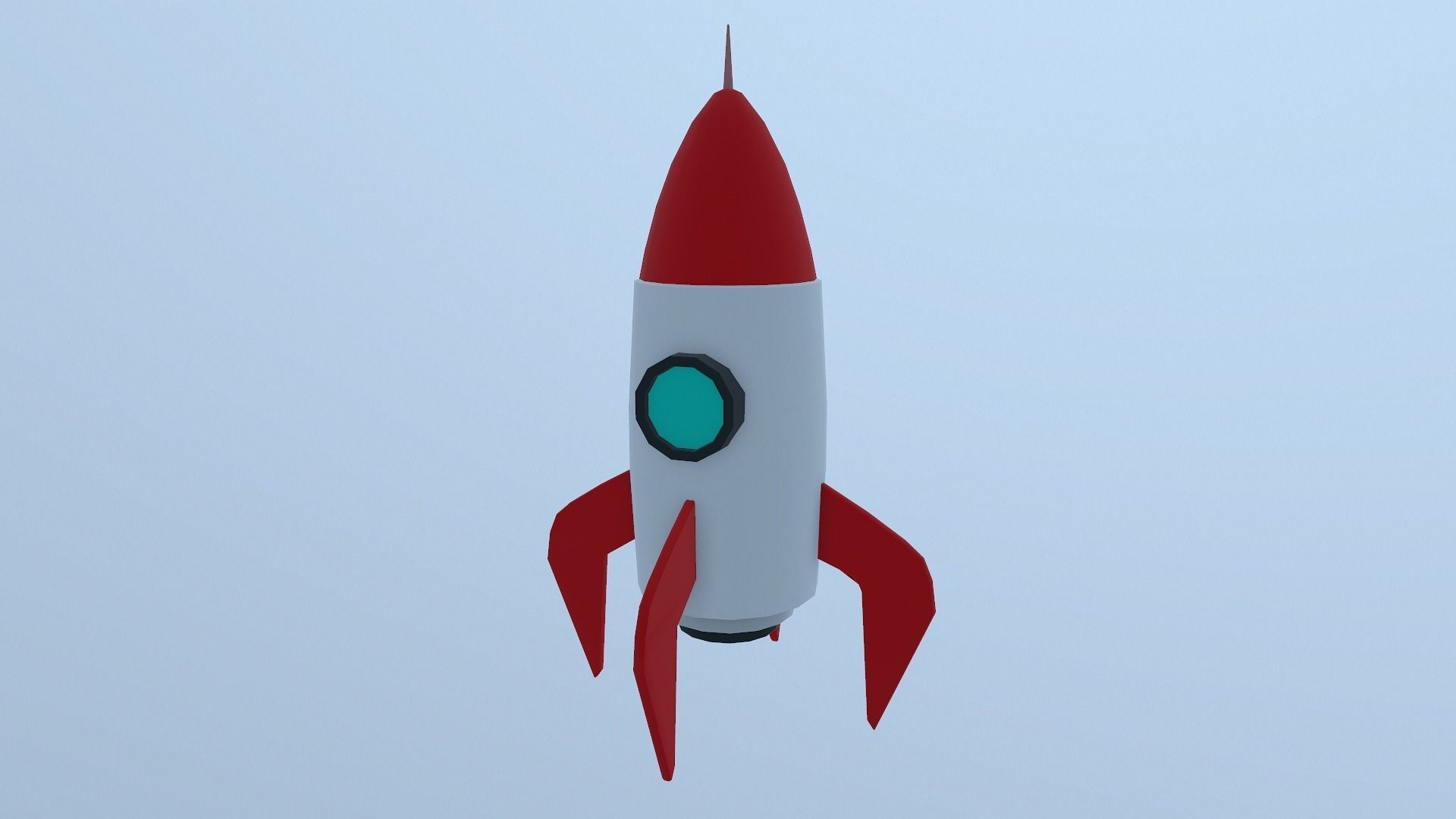 Cartoon Rocket  Low-poly 3D model_9
