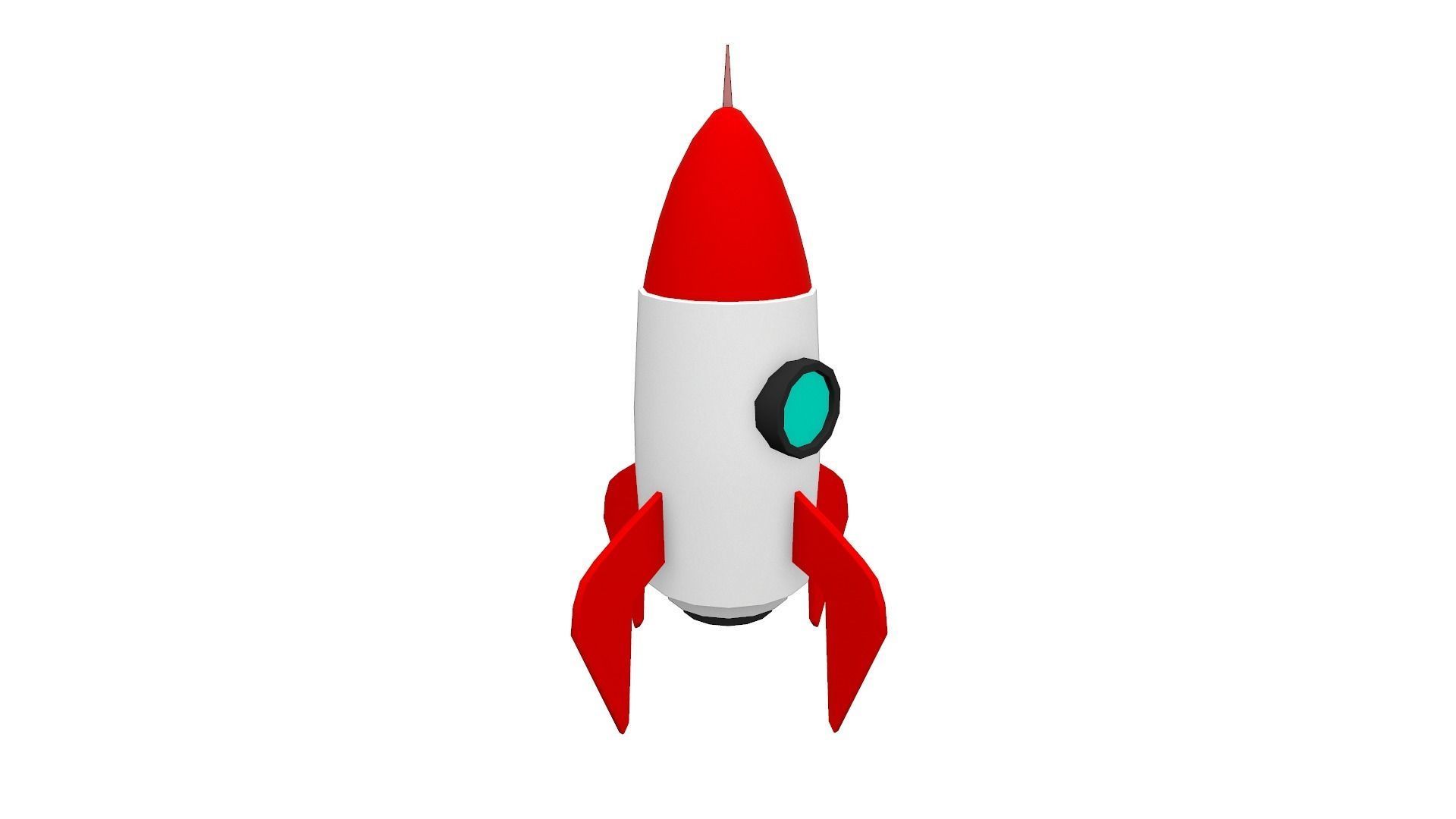 Cartoon Rocket  Low-poly 3D model_2