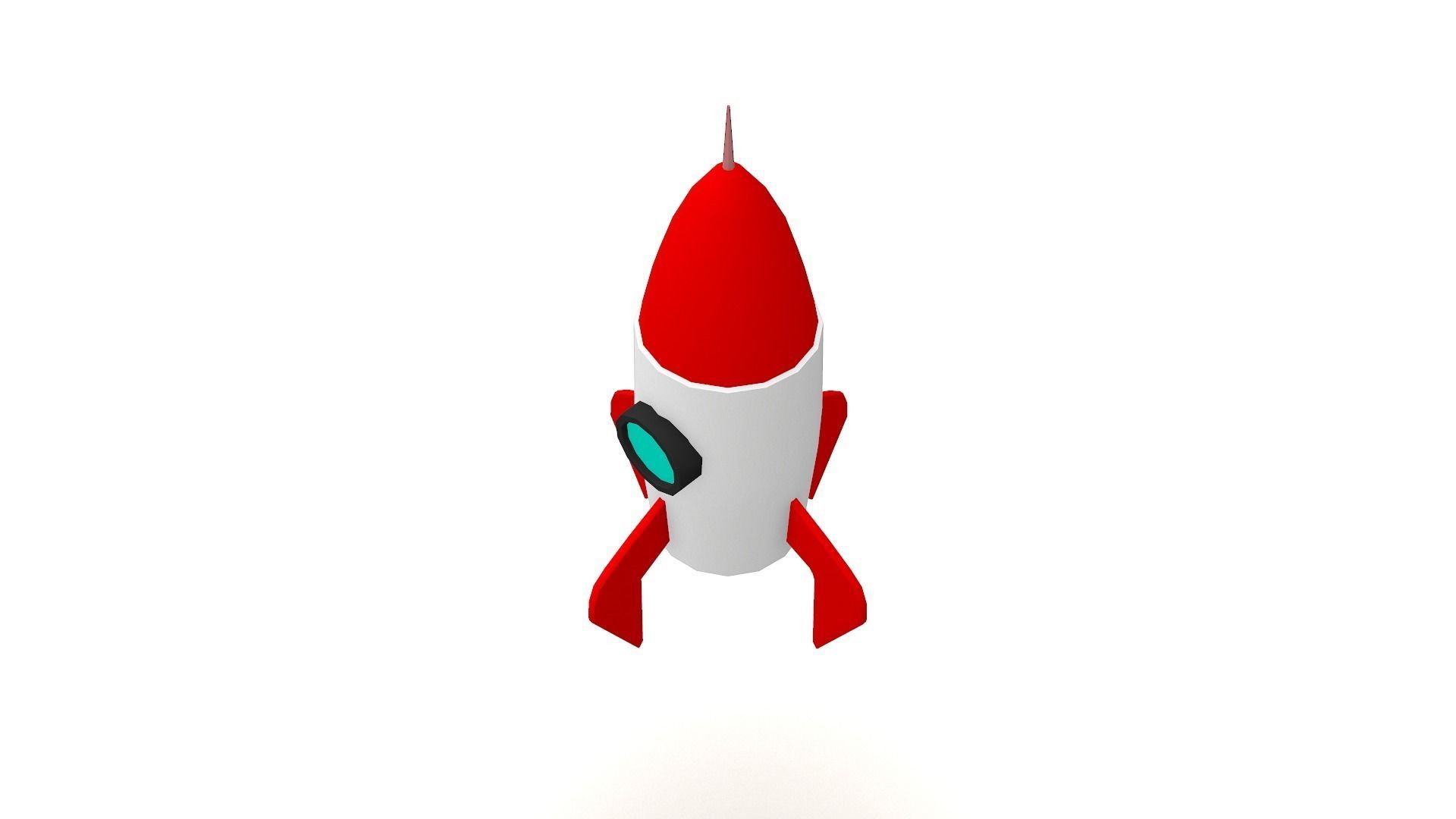 Cartoon Rocket  Low-poly 3D model_4