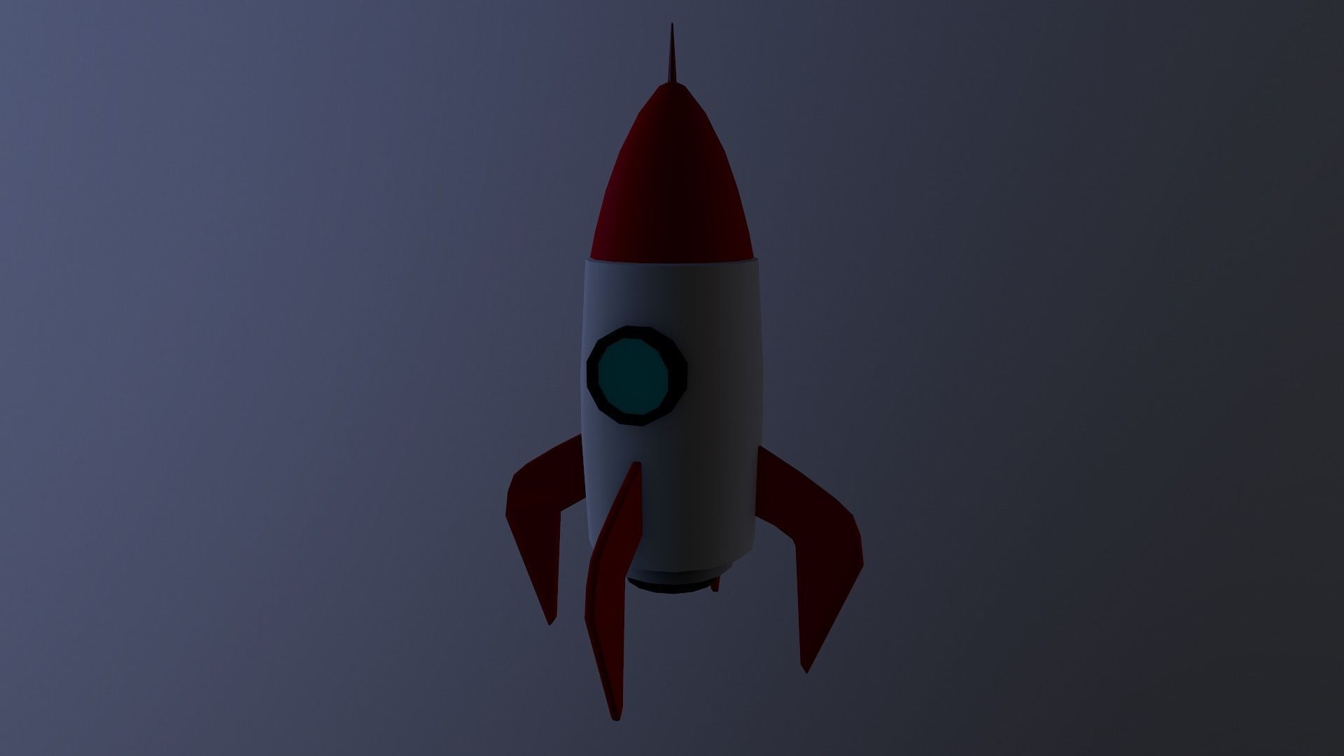 Cartoon Rocket  Low-poly 3D model_7