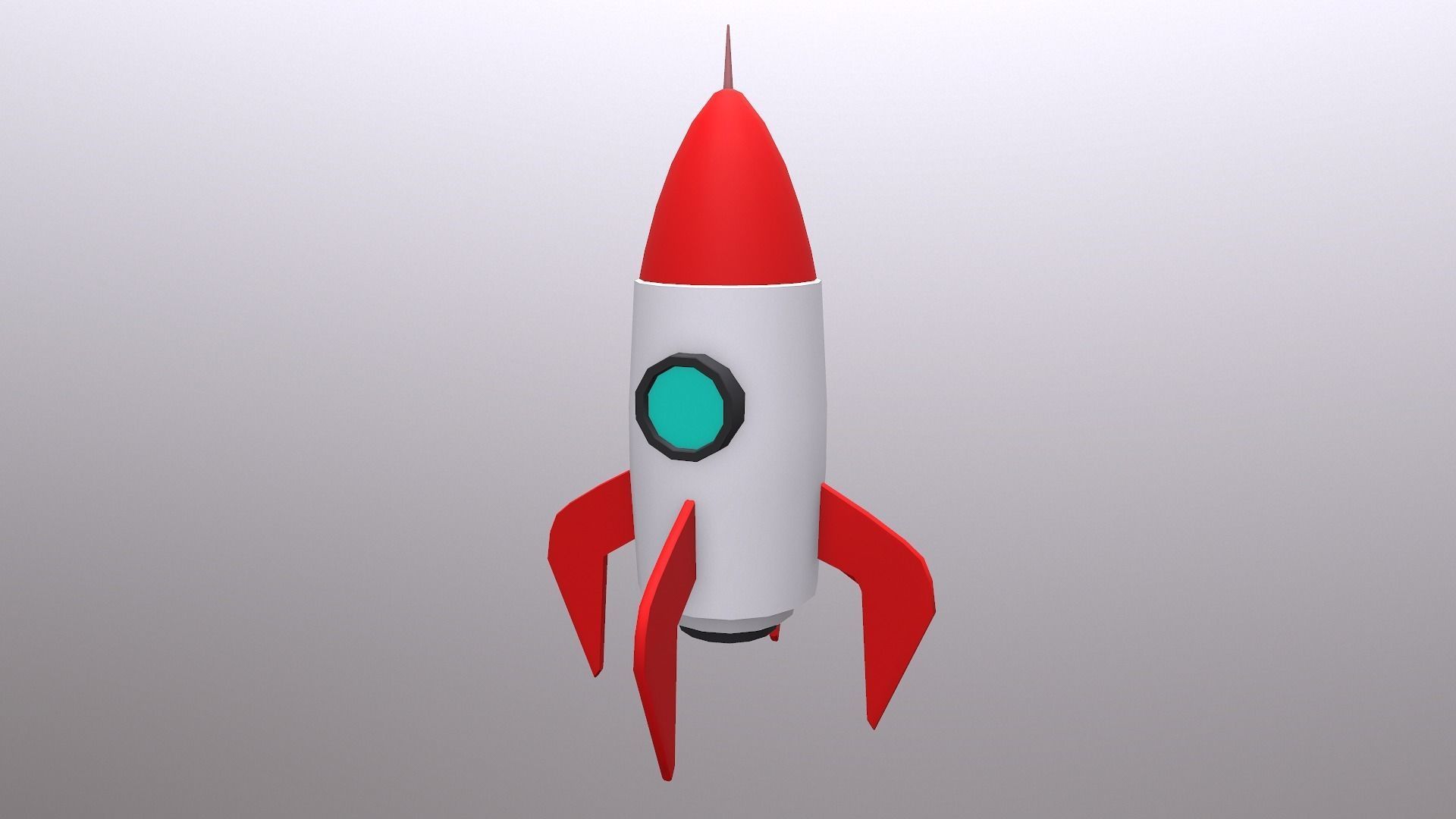 Cartoon Rocket  Low-poly 3D model_30