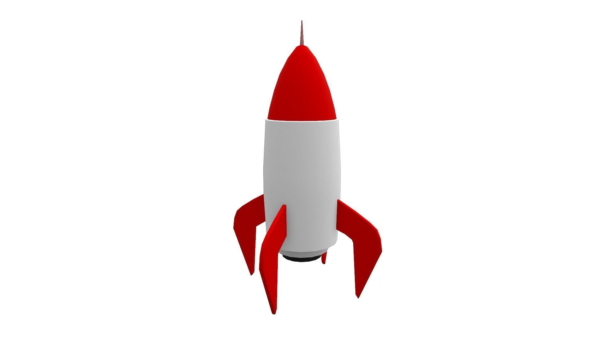 Cartoon Rocket  Low-poly 3D model_3