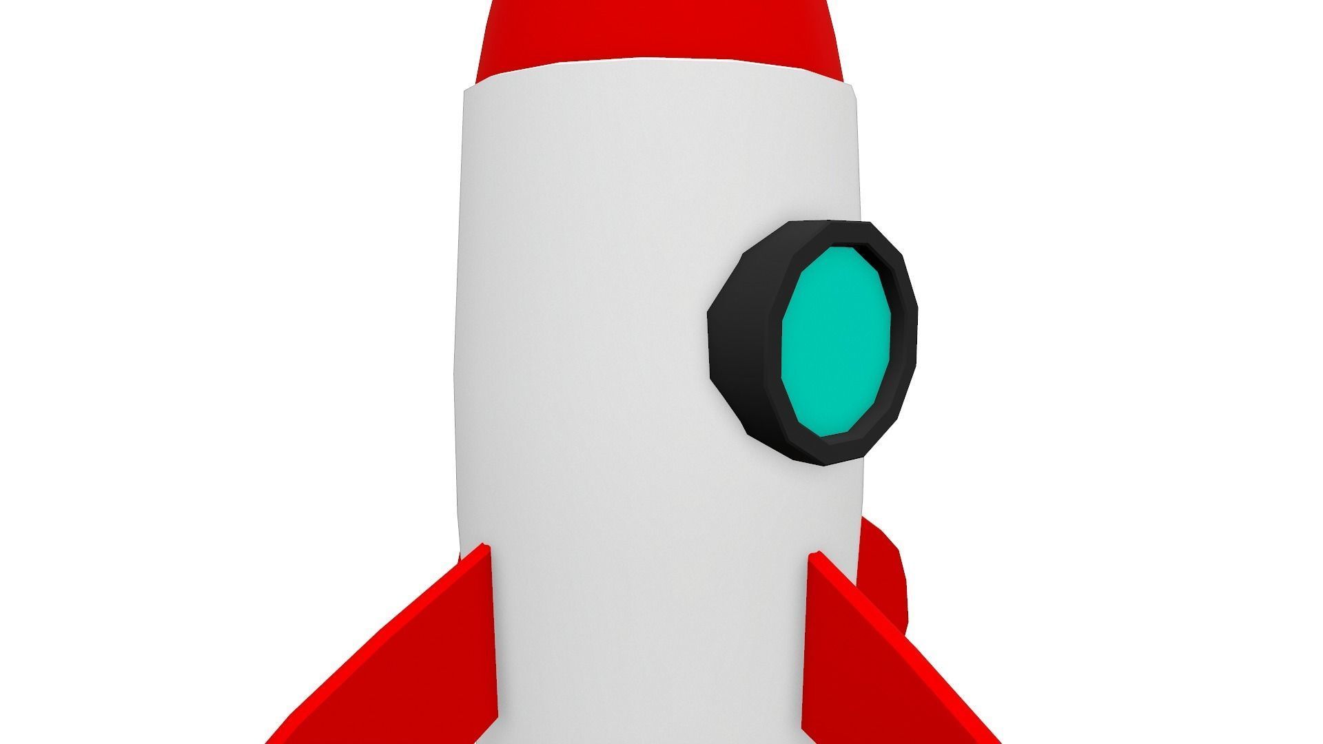 Cartoon Rocket  Low-poly 3D model_6