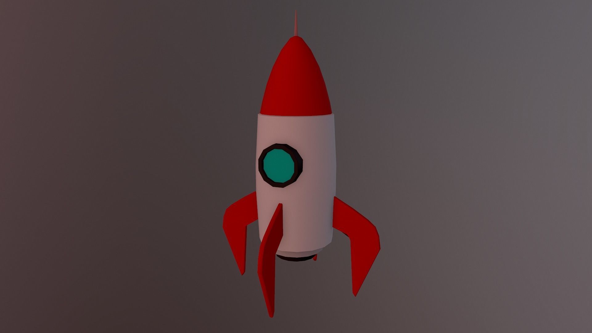 Cartoon Rocket  Low-poly 3D model_29